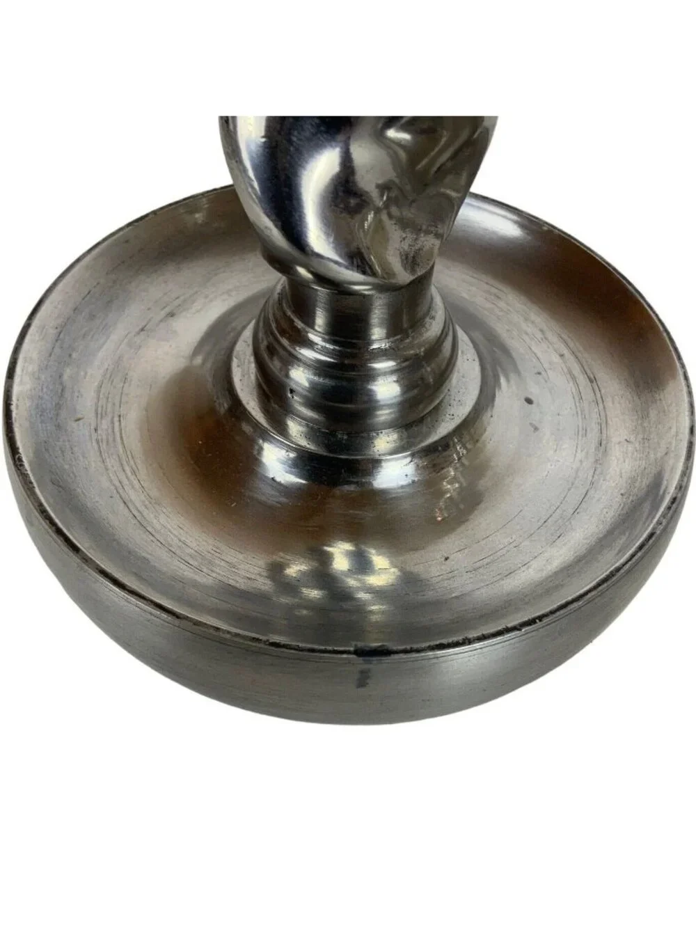 Arthur Court Barley Twist Candlesticks Holders Pair Shiny Pewter Aluminum 1987